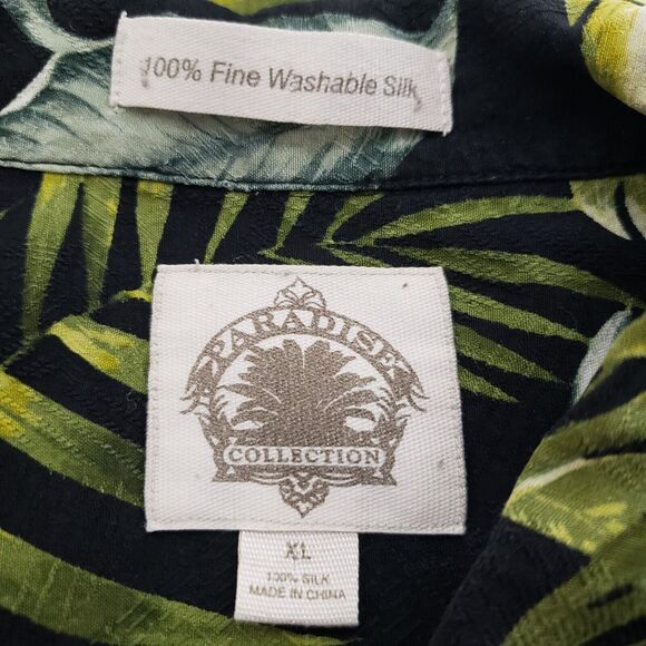 Paradise Collection Men's Shirt Size XL 100% Fine Washable Silk Hawaiian Button - Picture 8 of 11